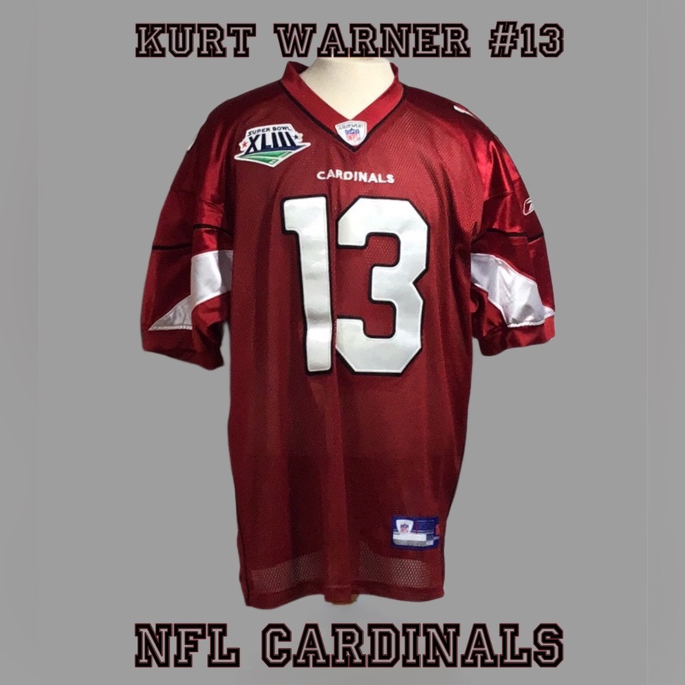 NFL Kurt Warner Arizona Cardinals #13 FB Jersey, Super Bowl XLIII, Size 2XLT